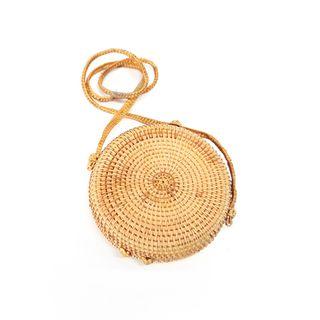 Rattan Round Cross Bag