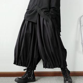 Ruched Wide-leg Harem Pants