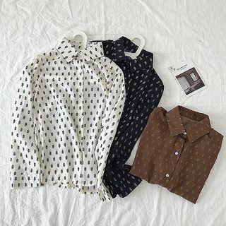 Patterned Long-sleeve Loose-fit Shirt