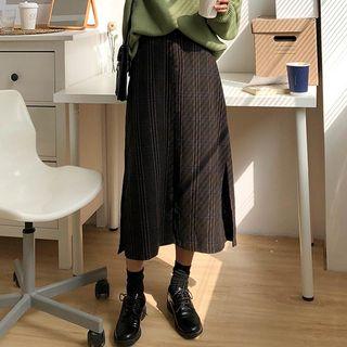 Sweater / Striped Midi Skirt / Set