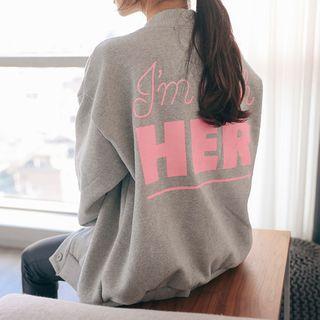 V-neck Lettering Cardigan