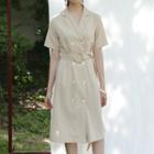 Double-breasted Shirtdress With Belt
