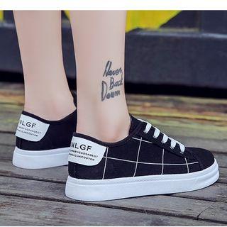 Plaid Lace-up Sneakers