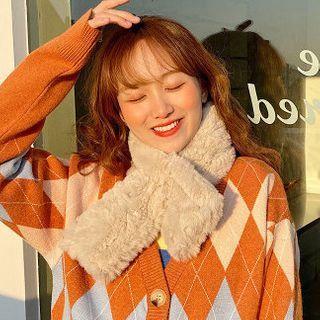 Faux Fur Scarf Beige - One Size