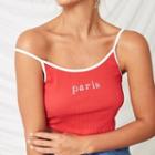 Letter Embroidered Camisole Top
