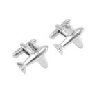 Simple Personality Aircraft Cufflinks Silver - One Size