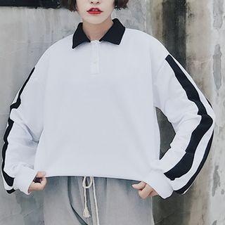 Striped Sweatshirt White - One Size