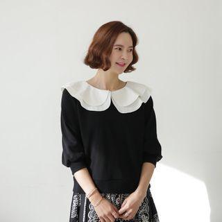 Puff-sleeve Capelet Sweatshirt