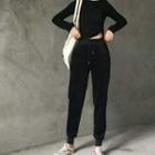 Drawstring Sweatpants Black - One Size