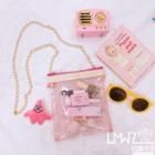 Chain Strap Transparent Crossbody Bag Pink - One Size