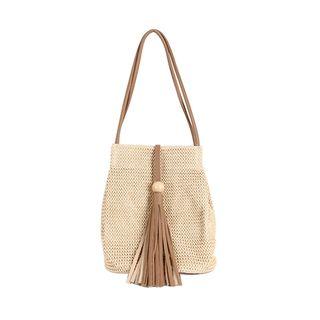 Tasseled Woven Shoulder Bag