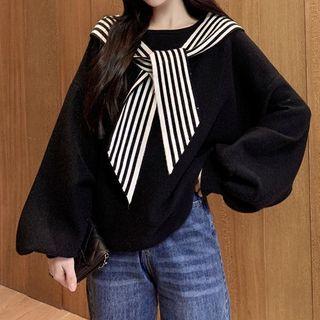 Striped Shawl Collar Sweater