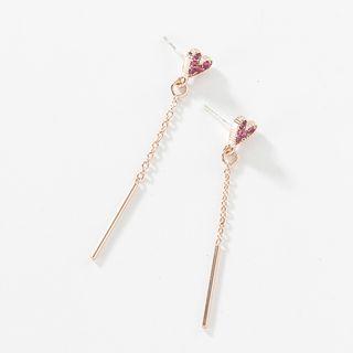 Heart Stud Earring 1 Pair - Red - One Size