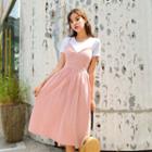 Set: Wrap-front Midi Sundress + T-shirt