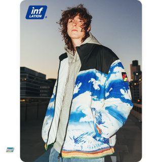 Snow Mountain-print Down Coat