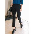 Band-waist Buckle-detail Tapered Pants
