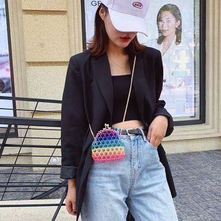 Beaded Kiss Lock Crossbody Bag Multicolor - One Size