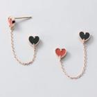 925 Sterling Silver Heart Chained Earring