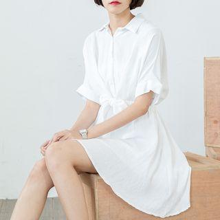 Bow Short-sleeve Shirtdress