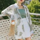 Leaf Print Sheer Shirt
