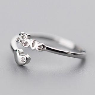 925 Sterling Silver Lettering Open Ring