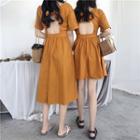 Open-back Short-sleeve Mini/ Midi Dress