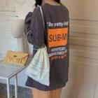 Long-sleeve Lettering T-shirt / Midi Skirt