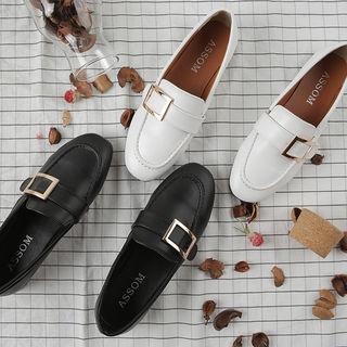 Metallic-buckled Loafers