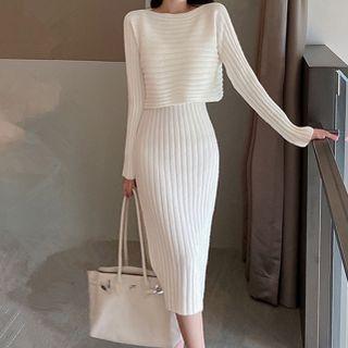 Set: Plain Sweater + Tank Dress