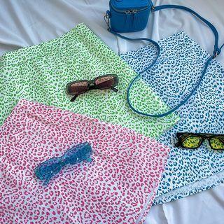 Colored Leopard A-line Miniskirt