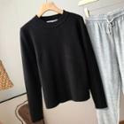 Plain Sweatshirt Sweatshirt - Black - One Size