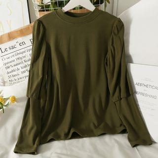 Puff-sleeve Slim-fit T-shirt In 5 Colors