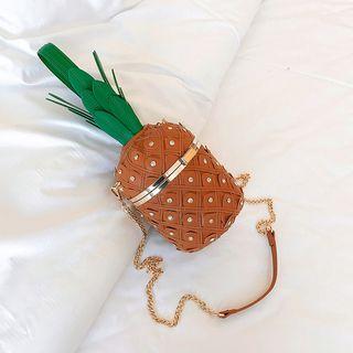 Pineapple Crossbody Bucket Bag Tangerine - One Size