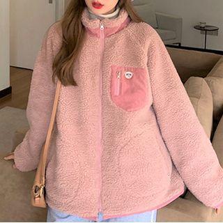 Two Tone Fleece Zip-up Jacket