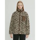 Snug Club Leopard Fleece Jacket Brown - One Size