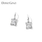 Rhinestone Square Drop Earring 1 Pair - Silver - One Size