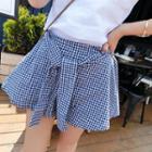 Gingham Tie Front Culottes