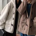 Couple Matching Hooded Fleece Toggle Jacket