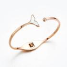 Stainless Steel Fish Tail Open Bangle Rose Gold - One Size