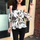 Tree Print Off-shoulder Top