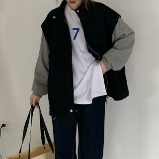 Mock Two-piece Jacket Black & Gray - One Size
