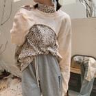 Tie Dye Cutout Sweatshirt/ Mock-neck Leopard T-shirt