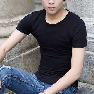 Round Neck Short-sleeve Plain T-shirt