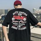 Short-sleeve Motorcycle Print T-shirt