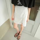 Inner Shorts Linen Blend Pinstripe Skirt