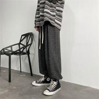 High-waist Drawstring Corduroy Sweatpants