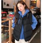 Plain Hoodie / Padded Snap Button Vest
