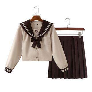 Sailor Collar Top / Pleated Skirt / Jacket / Set