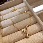 Bell Pendant Alloy Anklet Gold - One Size