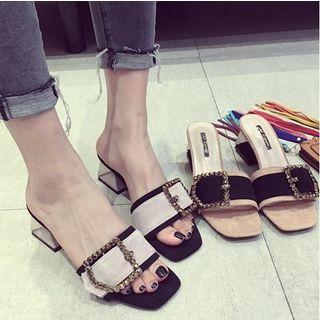 Embellished Buckled Slide Sandals